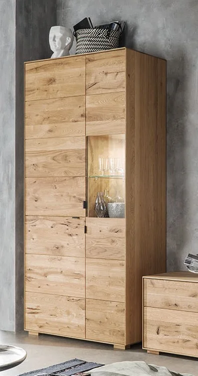 Vitrinenschrank Eiche massiv