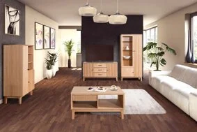 Wohnzimmermöbel Riffelfront Eiche hell Wohnzimmermöbel Riffelfront Eiche hell