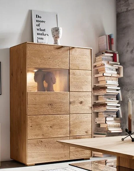 massives Highboard Eichenholz