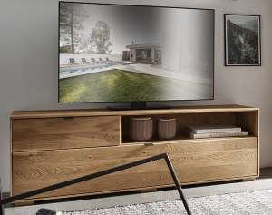 Massivholz Fernsehschrank Eiche Breite 156 cm
