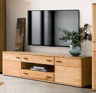 Massivholz Fernsehschrank Eiche Breite 211 cm